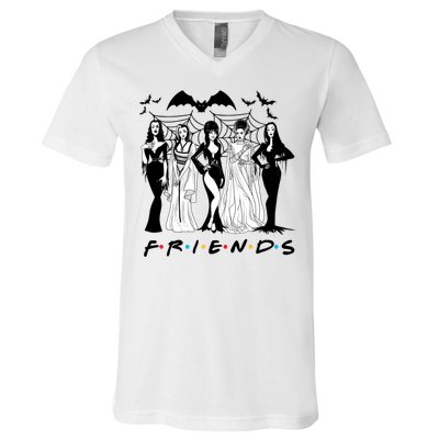 Halloween Friends Squad Goals Horror Squad Queens V-Neck T-Shirt