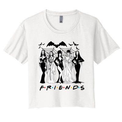 Halloween Friends Squad Goals Horror Squad Queens Women's Crop Top Tee