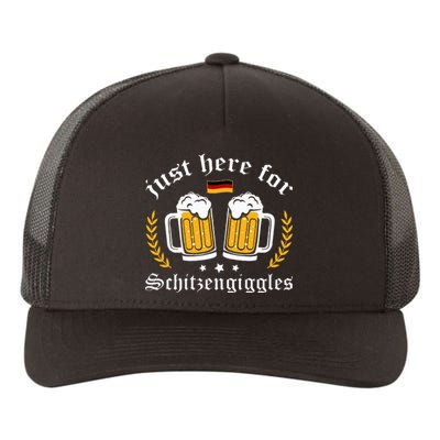 Here for Schitzengiggles Oktoberfest Group Bachelor Party Yupoong Adult 5-Panel Trucker Hat