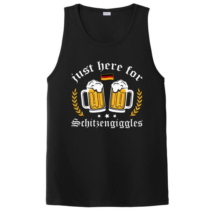 Here for Schitzengiggles Oktoberfest Group Bachelor Party PosiCharge Competitor Tank