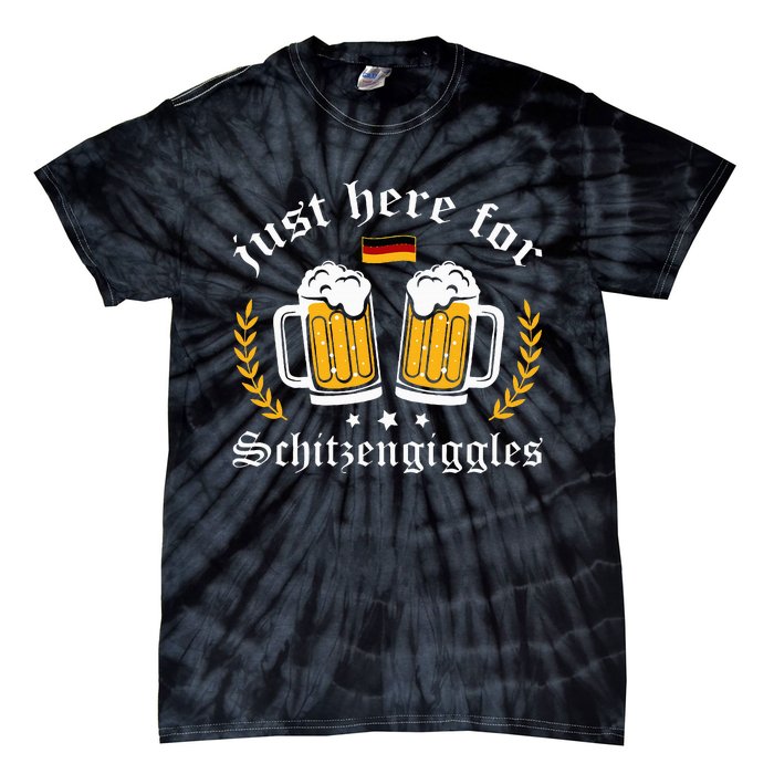 Here for Schitzengiggles Oktoberfest Group Bachelor Party Tie-Dye T-Shirt