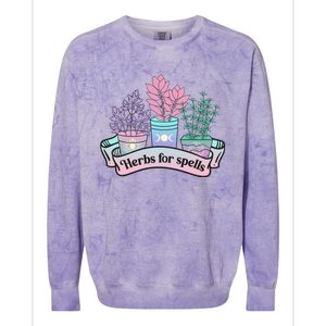 Herbs For Spells Halloween Pastel Goth Witchy Spooky Creepy Funny Gift Colorblast Crewneck Sweatshirt