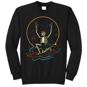 Halloween Funny Skeleton Surfing Rad Surfer Sweatshirt