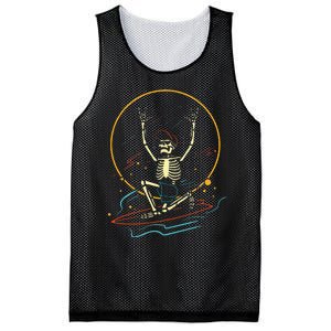 Halloween Funny Skeleton Surfing Rad Surfer Mesh Reversible Basketball Jersey Tank