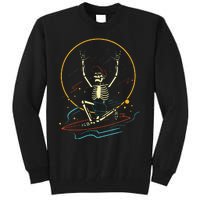 Halloween Funny Skeleton Surfing Rad Surfer Tall Sweatshirt