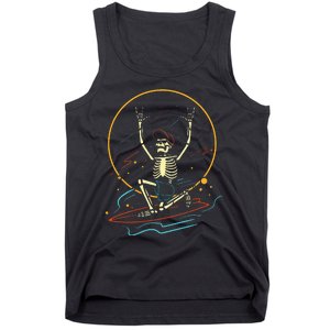 Halloween Funny Skeleton Surfing Rad Surfer Tank Top