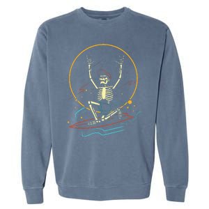 Halloween Funny Skeleton Surfing Rad Surfer Garment-Dyed Sweatshirt