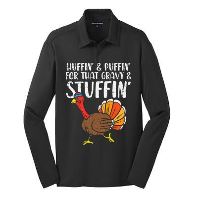 Huffin For Stuffin Running Turkey Silk Touch Performance Long Sleeve Polo