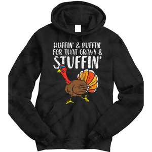 Huffin For Stuffin Running Turkey Tie Dye Hoodie