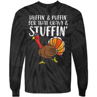 Huffin For Stuffin Running Turkey Tie-Dye Long Sleeve Shirt