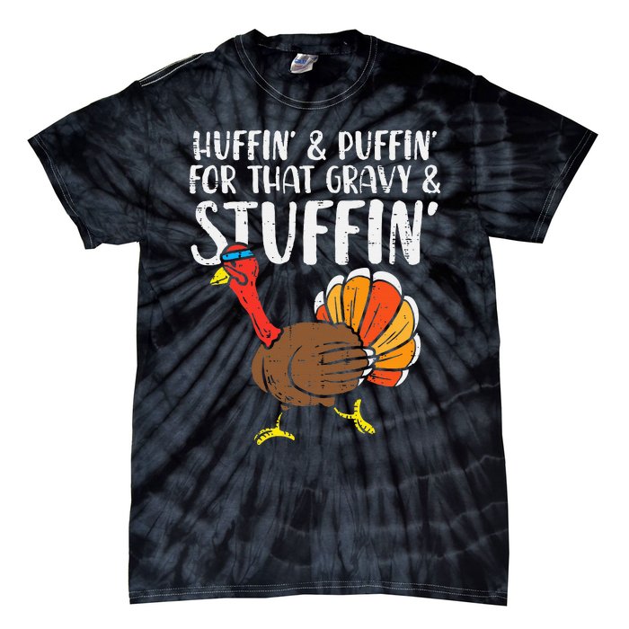 Huffin For Stuffin Running Turkey Tie-Dye T-Shirt