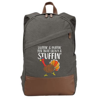 Huffin For Stuffin Running Turkey Cotton Canvas Backpack