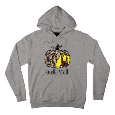 Hello Fall Sunflower Pumpkin Fall YAll Leopard Autumn Tall Hoodie