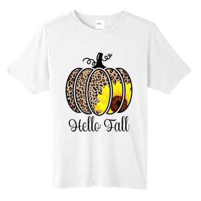 Hello Fall Sunflower Pumpkin Fall YAll Leopard Autumn Tall Fusion ChromaSoft Performance T-Shirt