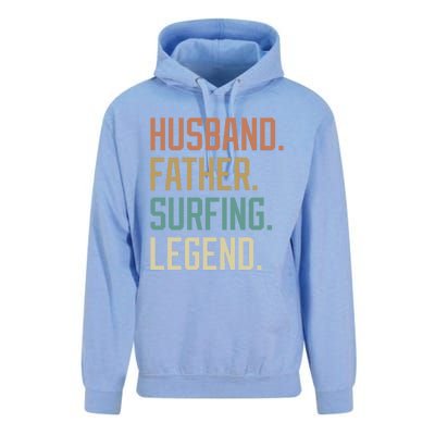 Husband Father Surfing Legend Fathers Day Birthday Gift Unisex Surf Hoodie