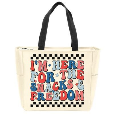 Here For Snacks And Freedom 4th Of July Zip Tote Bag