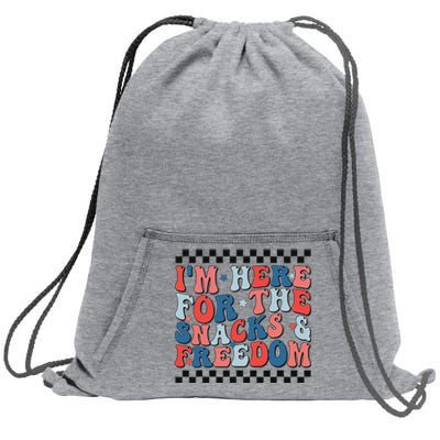 Here For Snacks And Freedom 4th Of July Sweatshirt Cinch Pack Bag