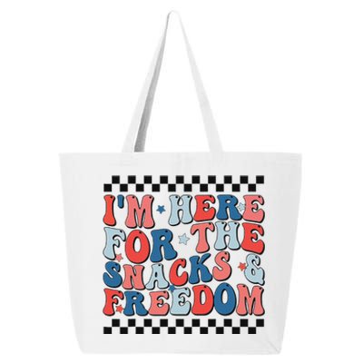 Here For Snacks And Freedom 4th Of July 25L Jumbo Tote