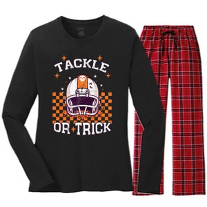 Halloween Football Spooktacular Women's Long Sleeve Flannel Pajama Set 