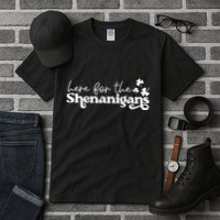 Here For Shenanigans Lucky Shamrock St Patricks Day Tall T-Shirt
