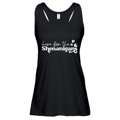 Here For Shenanigans Lucky Shamrock St Patricks Day Ladies Essential Flowy Tank