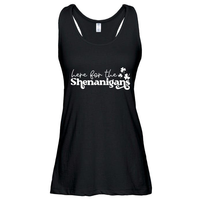 Here For Shenanigans Lucky Shamrock St Patricks Day Ladies Essential Flowy Tank