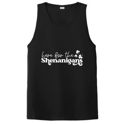 Here For Shenanigans Lucky Shamrock St Patricks Day PosiCharge Competitor Tank