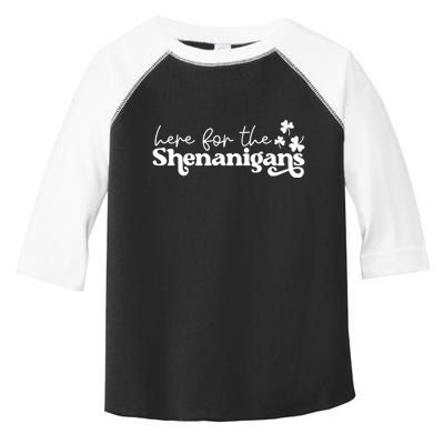 Here For Shenanigans Lucky Shamrock St Patricks Day Toddler Fine Jersey T-Shirt