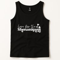Here For Shenanigans Lucky Shamrock St Patricks Day Tank Top