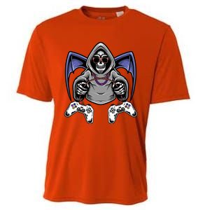 Halloween Funny Scary Skeleton Gamer Costume Cool Gift Cooling Performance Crew T-Shirt