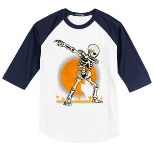 Halloween Fordabbing Skeleton Costume Baseball Sleeve Shirt