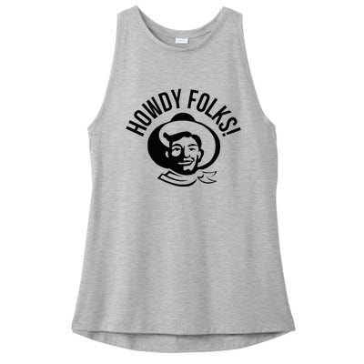 Howdy Folks State Fair Texas Cowboy Ladies PosiCharge Tri-Blend Wicking Tank