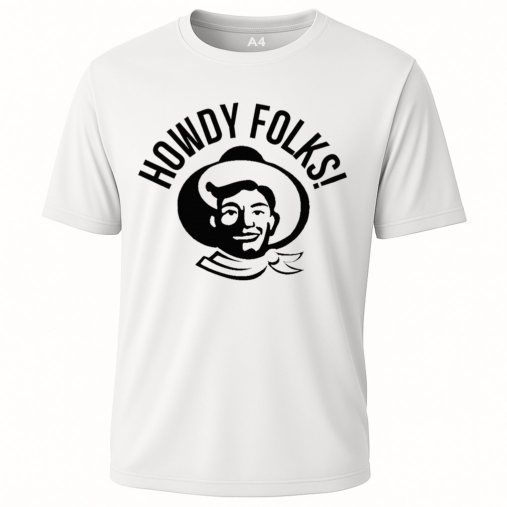 Howdy Folks State Fair Texas Cowboy Cooling Performance Crew T-Shirt