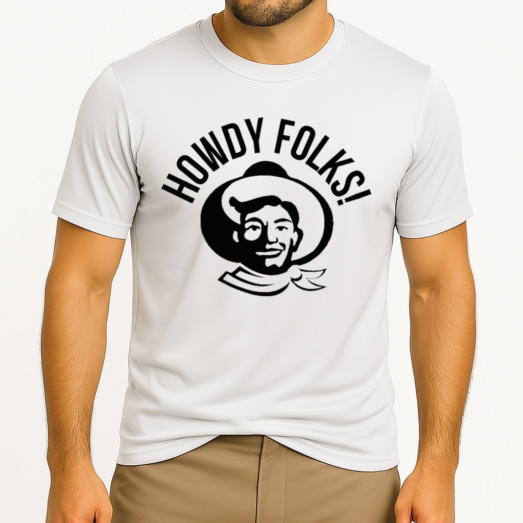 Howdy Folks State Fair Texas Cowboy Cooling Performance Crew T-Shirt