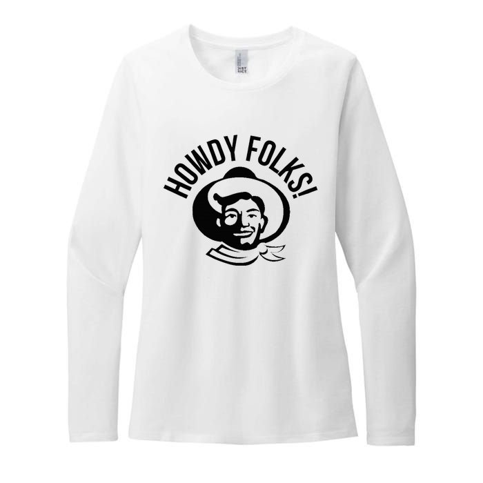 Howdy Folks State Fair Texas Cowboy Womens CVC Long Sleeve Shirt