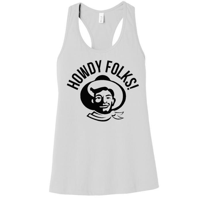 Howdy Folks State Fair Texas Cowboy Women's Racerback Tank