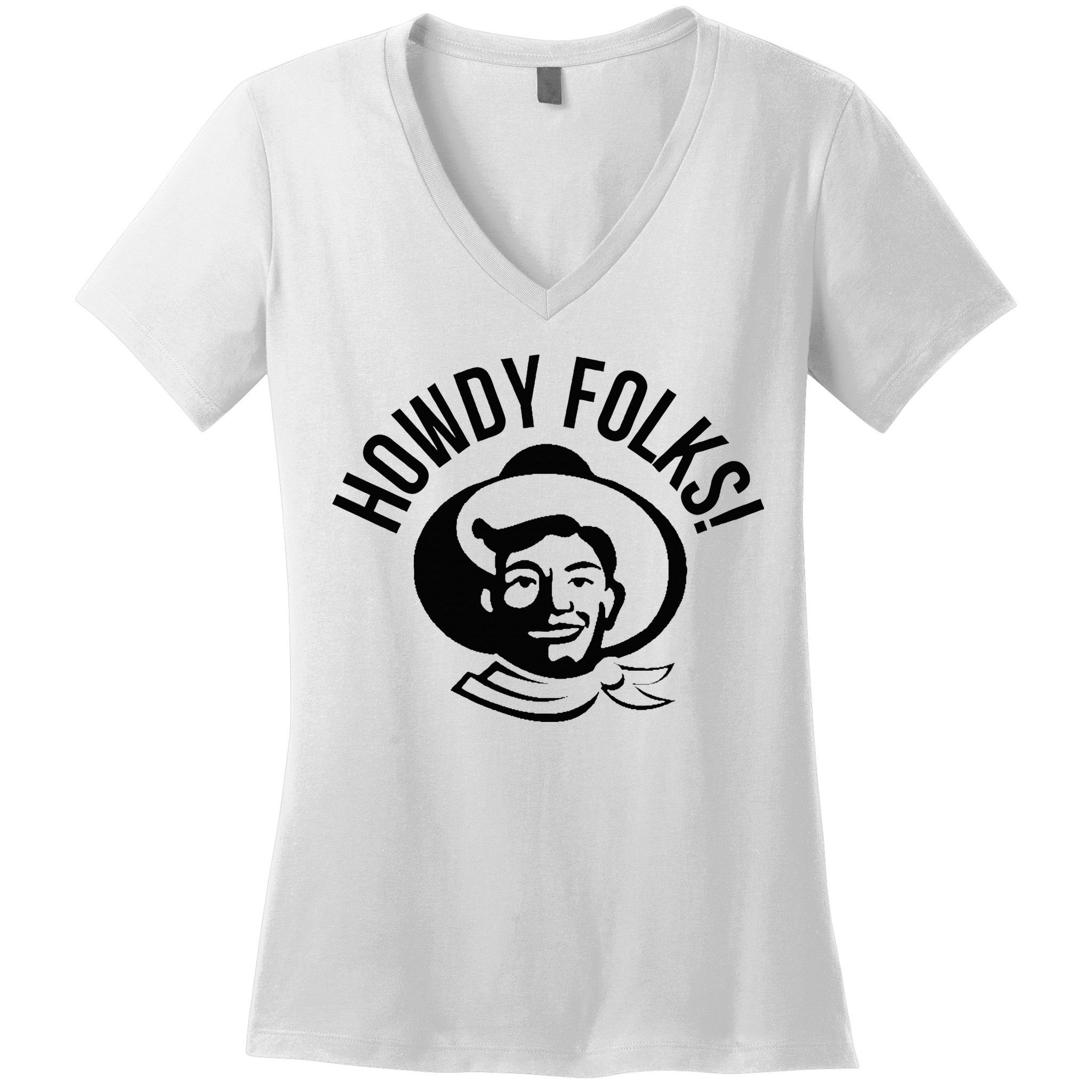 Howdy Folks State Fair Texas Cowboy Women's V-Neck T-Shirt