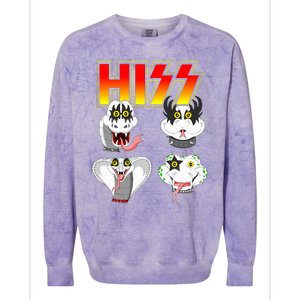 Hiss Funny Snake Lover Rock And Roll Band Gift Idea Colorblast Crewneck Sweatshirt