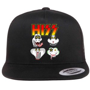 Hiss Funny Snake Lover Rock And Roll Band Gift Idea Flat Bill Trucker Hat