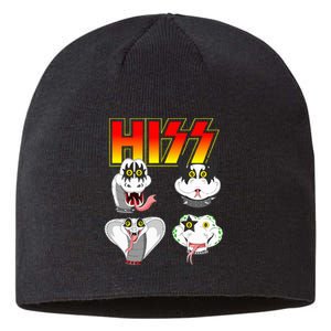 Hiss Funny Snake Lover Rock And Roll Band Gift Idea Sustainable Beanie