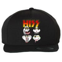 Hiss Funny Snake Lover Rock And Roll Band Gift Idea Wool Snapback Cap