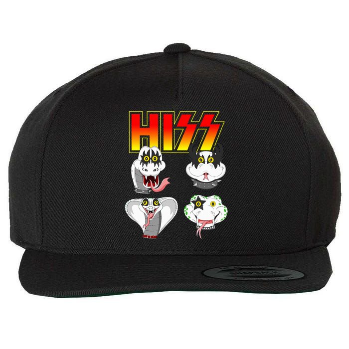 Hiss Funny Snake Lover Rock And Roll Band Gift Idea Wool Snapback Cap