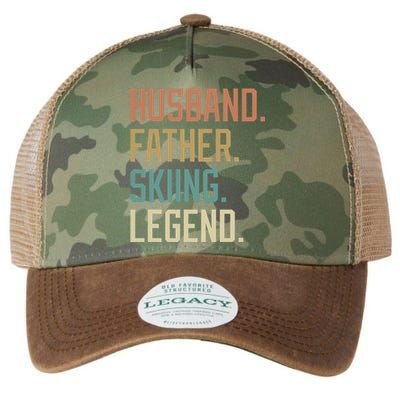 Husband Father Skiing Legend Gift For Dad Legacy Tie Dye Trucker Hat