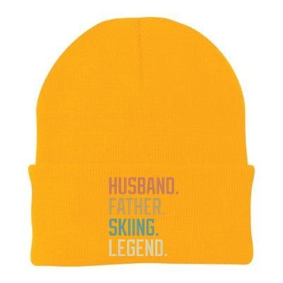 Husband Father Skiing Legend Gift For Dad Knit Cap Winter Beanie