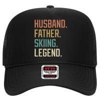 Husband Father Skiing Legend Gift For Dad High Crown Mesh Back Trucker Hat