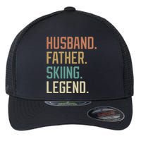 Husband Father Skiing Legend Gift For Dad Flexfit Unipanel Trucker Cap