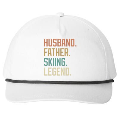 Husband Father Skiing Legend Gift For Dad Snapback Five-Panel Rope Hat