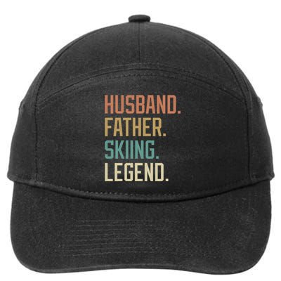 Husband Father Skiing Legend Gift For Dad 7-Panel Snapback Hat