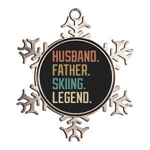 Husband Father Skiing Legend Gift For Dad Metallic Star Ornament