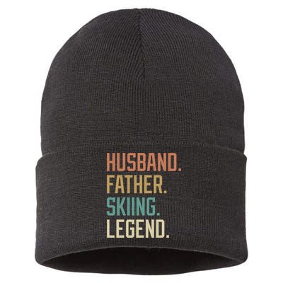 Husband Father Skiing Legend Gift For Dad Sustainable Knit Beanie